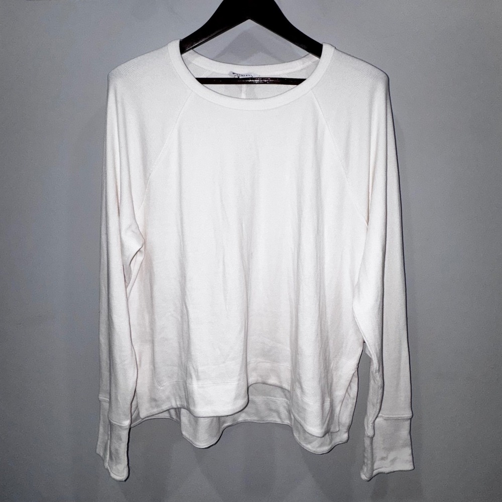 Athleta Coaster Luxe Rib High Hip Sweatshirt Womens XL TALL Magnolia White NWT - Picture 3 of 14